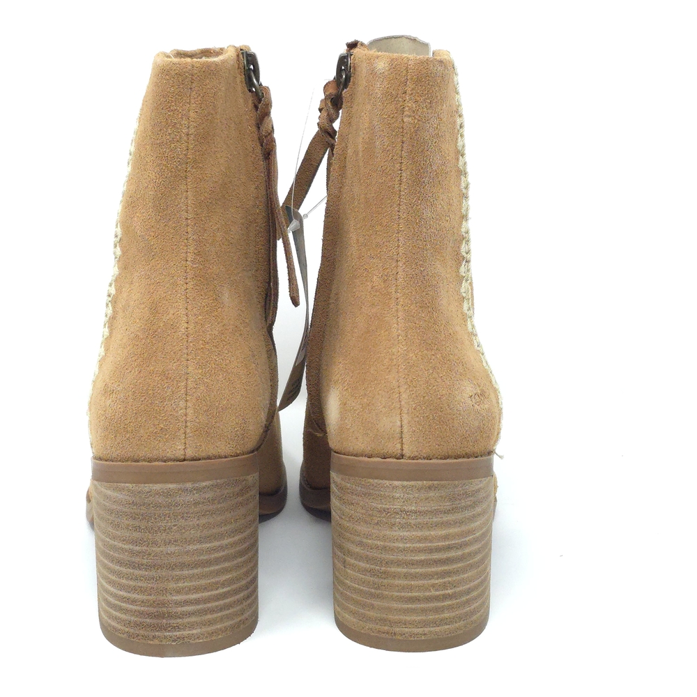 TOMS Evelyn Brown Suede Stacked Heel Ankle Boots 6M - Picture 5 of 12